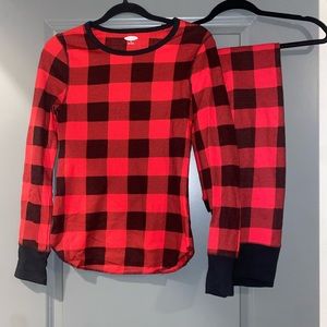 Old Navy | Christmas Pajamas| Red & Black Plaid Waffle Top and Leggings